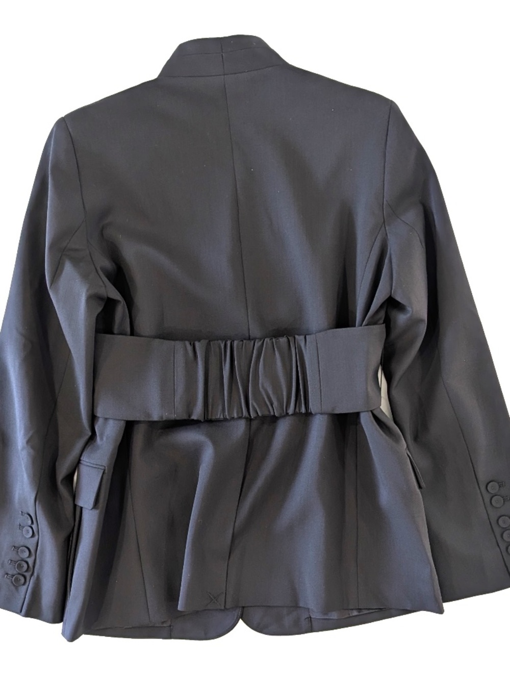 TWP After Five Collarless Blazer Black Virgin Wool Silk Lining Sz M NWT $1295 - Picture 4 of 12